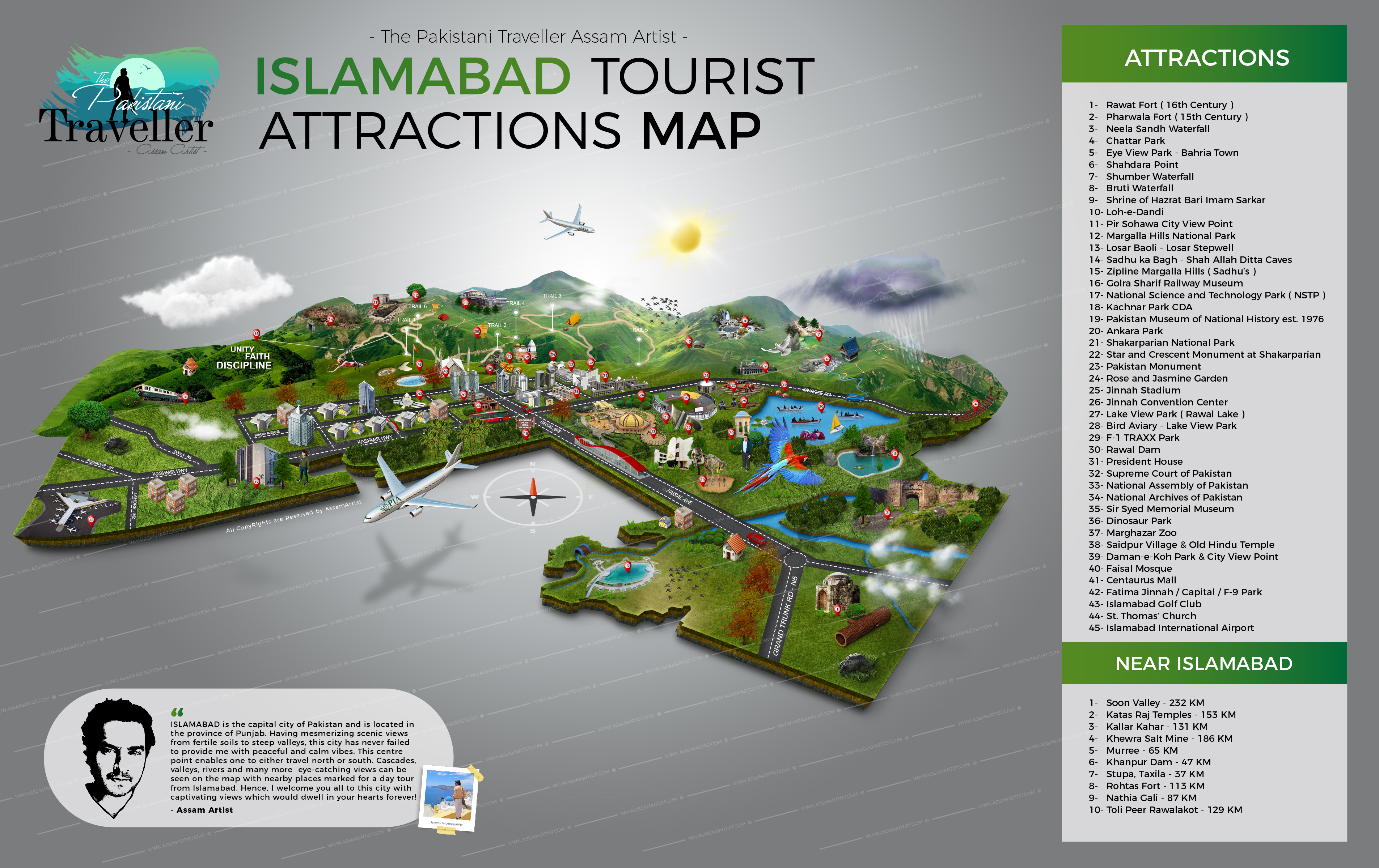 Islamabad Tourist Attractions Map