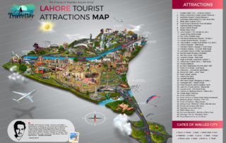 New Lahore Tourist Attractions Map by Assam Artist