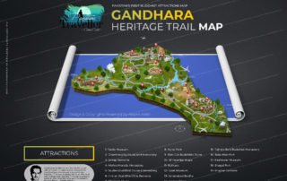 Gandhara Buddhist Tourist Attrations map of Pakistan