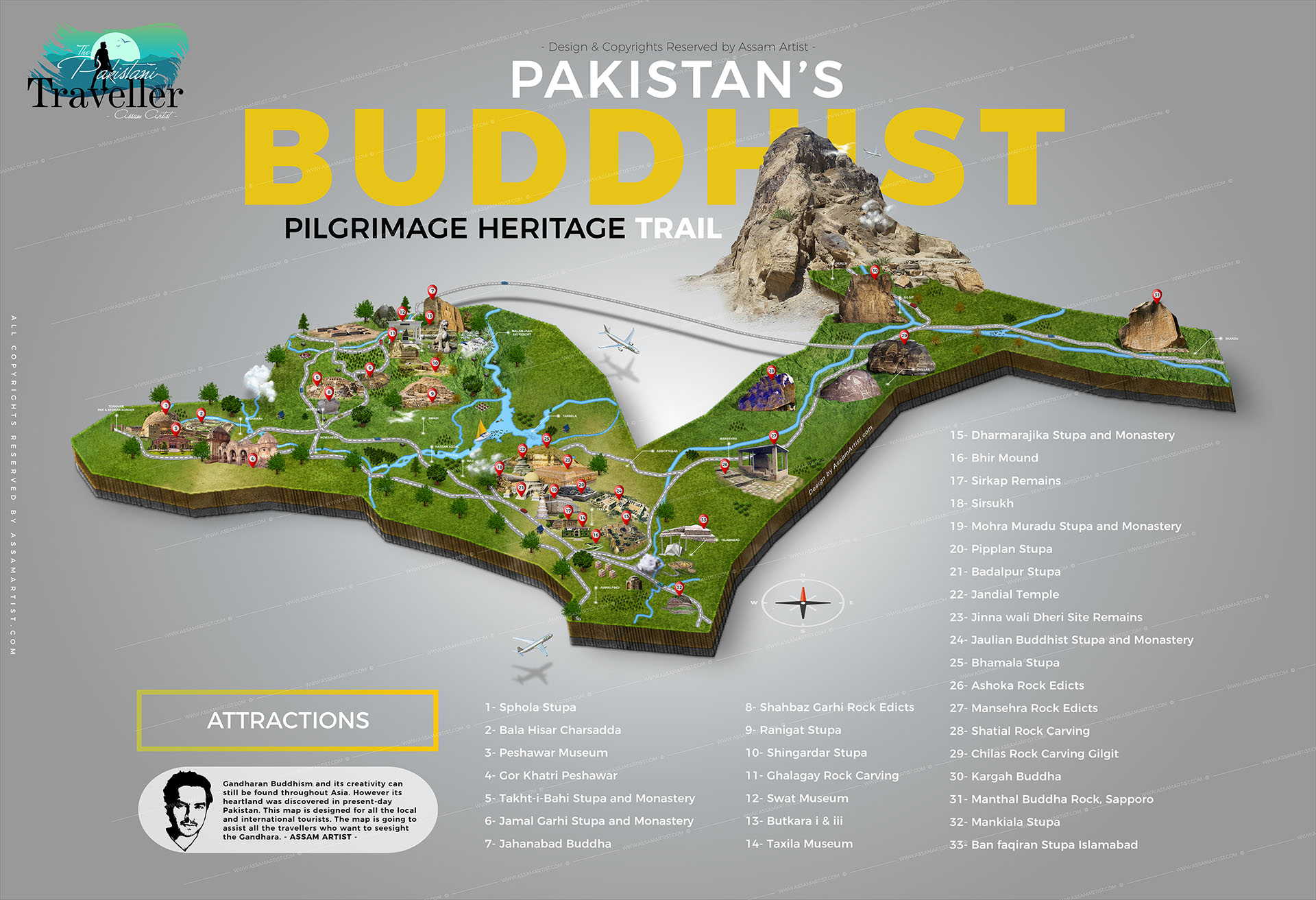 Buddhist tourist attractions map